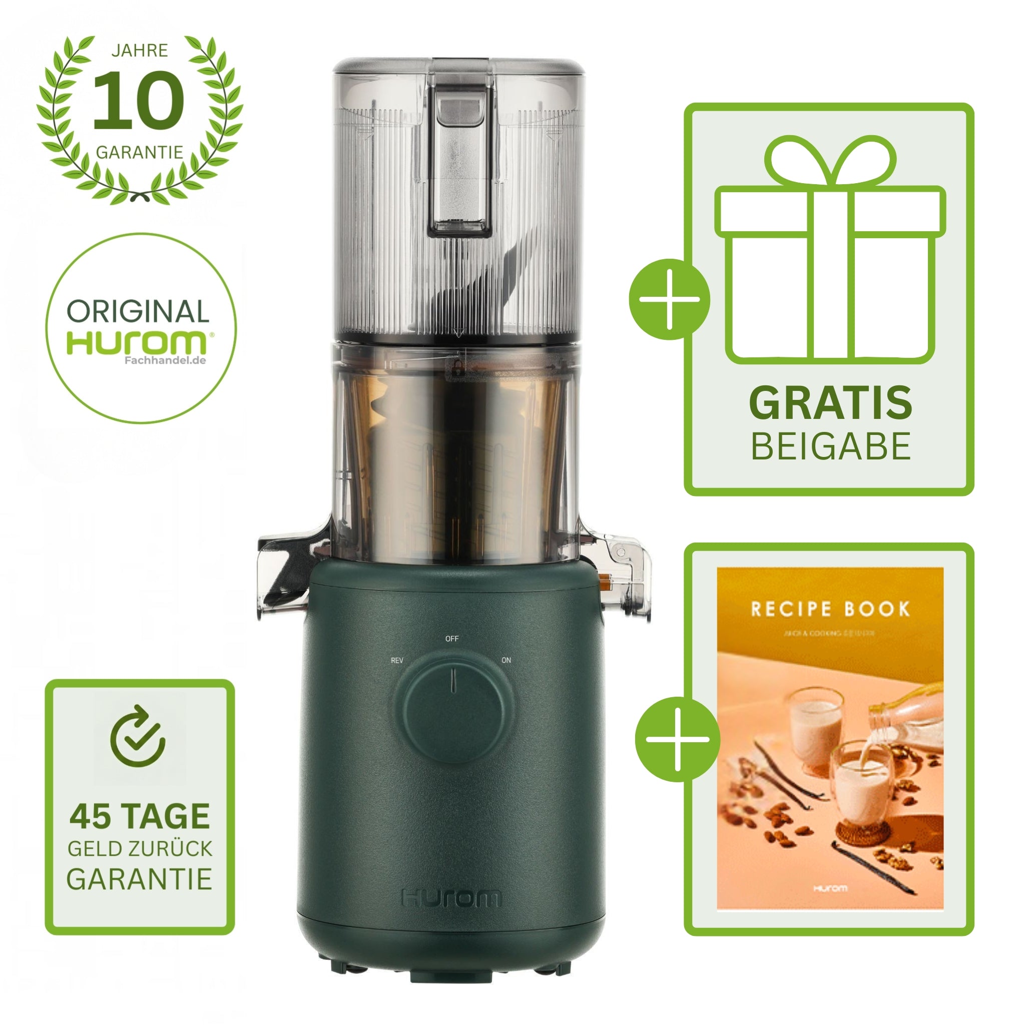 Hurom H310A Dunkelgrün mit Gratisbeigabe
