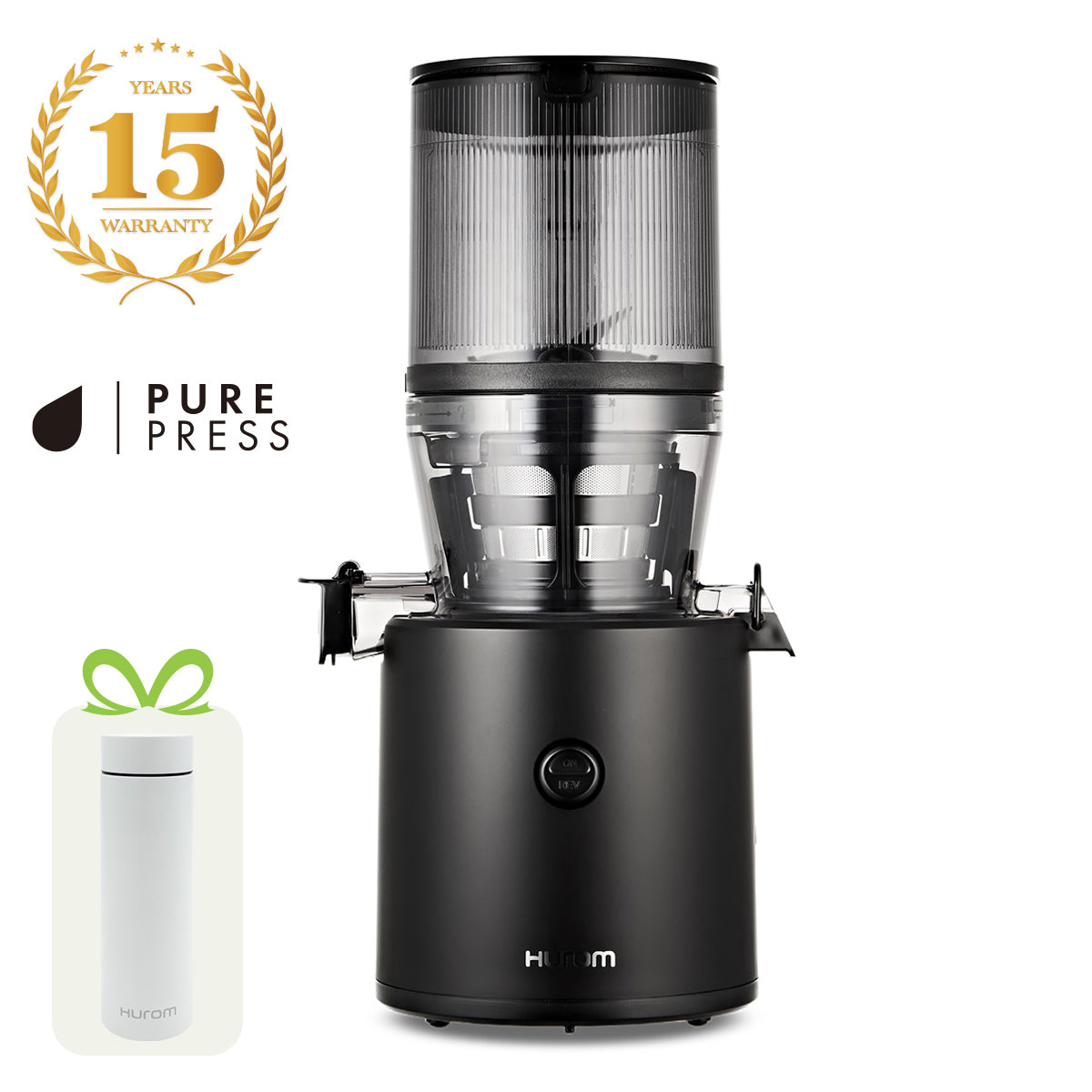 Hurom H320N in Schwarz mit 15 Jahren Garantie und Hurom Tumbler als Gratisbeigabe