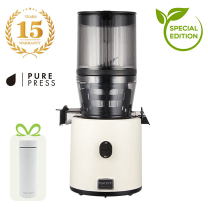 Hurom H330P in Creme mit 15 Jahren Garantie und Hurom Tumbler als Gratisbeigabe
