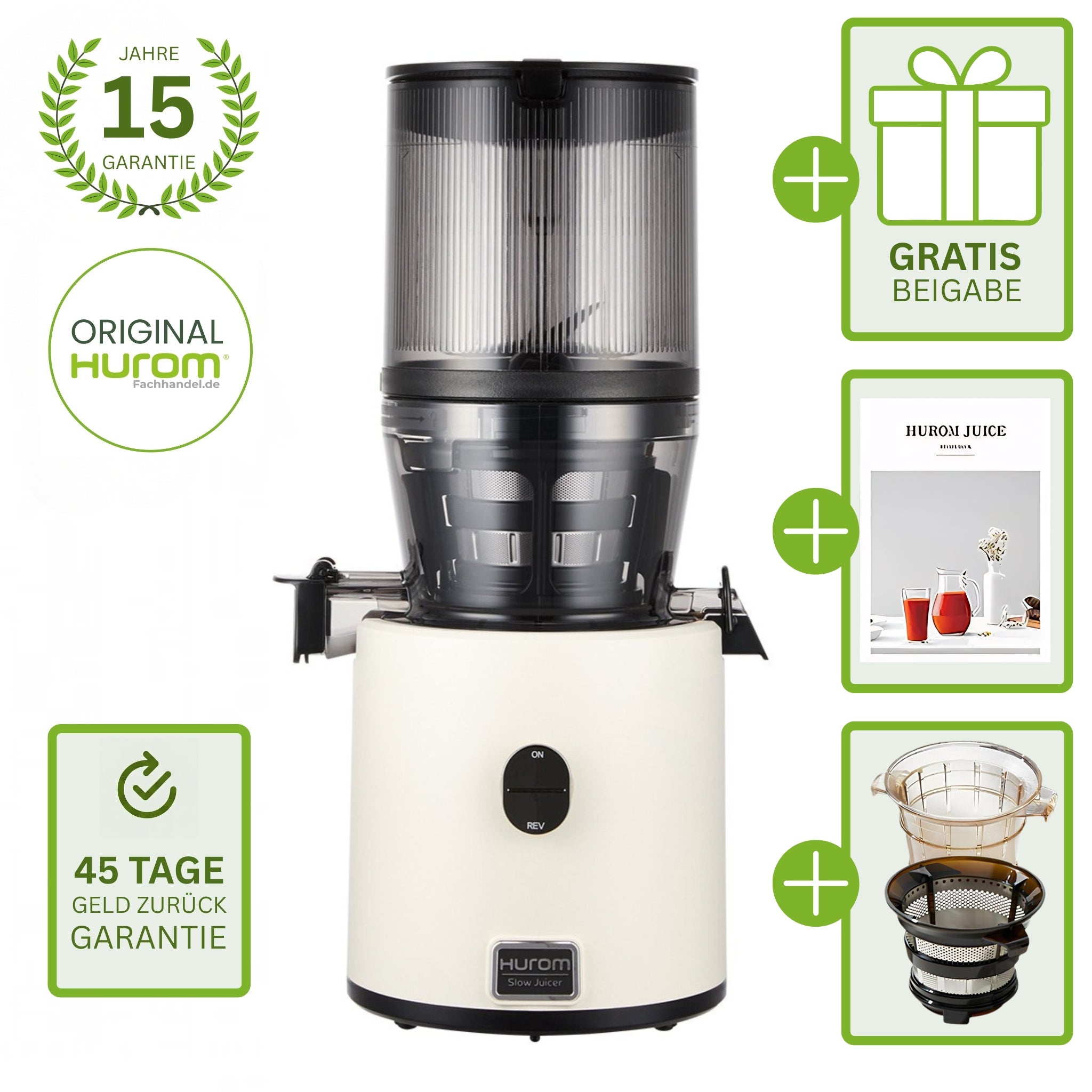 Hurom H330P Creme mit Gratisbeigabe