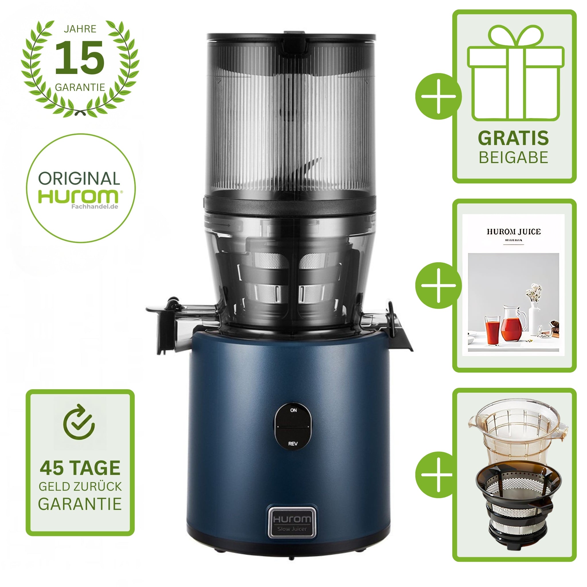 Hurom H330P Dunkelblau mit Gratisbeigabe