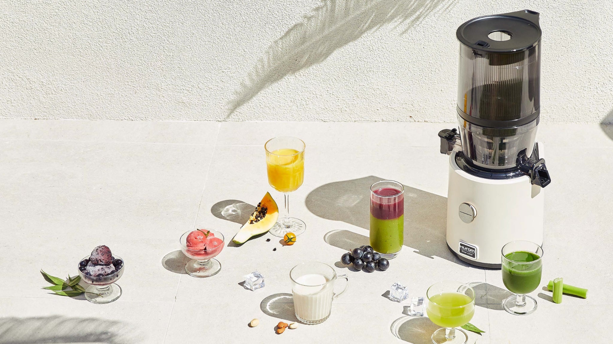 Hurom Slow Juicer zur Herstellung von Säften, Nussmilch oder Sorbets