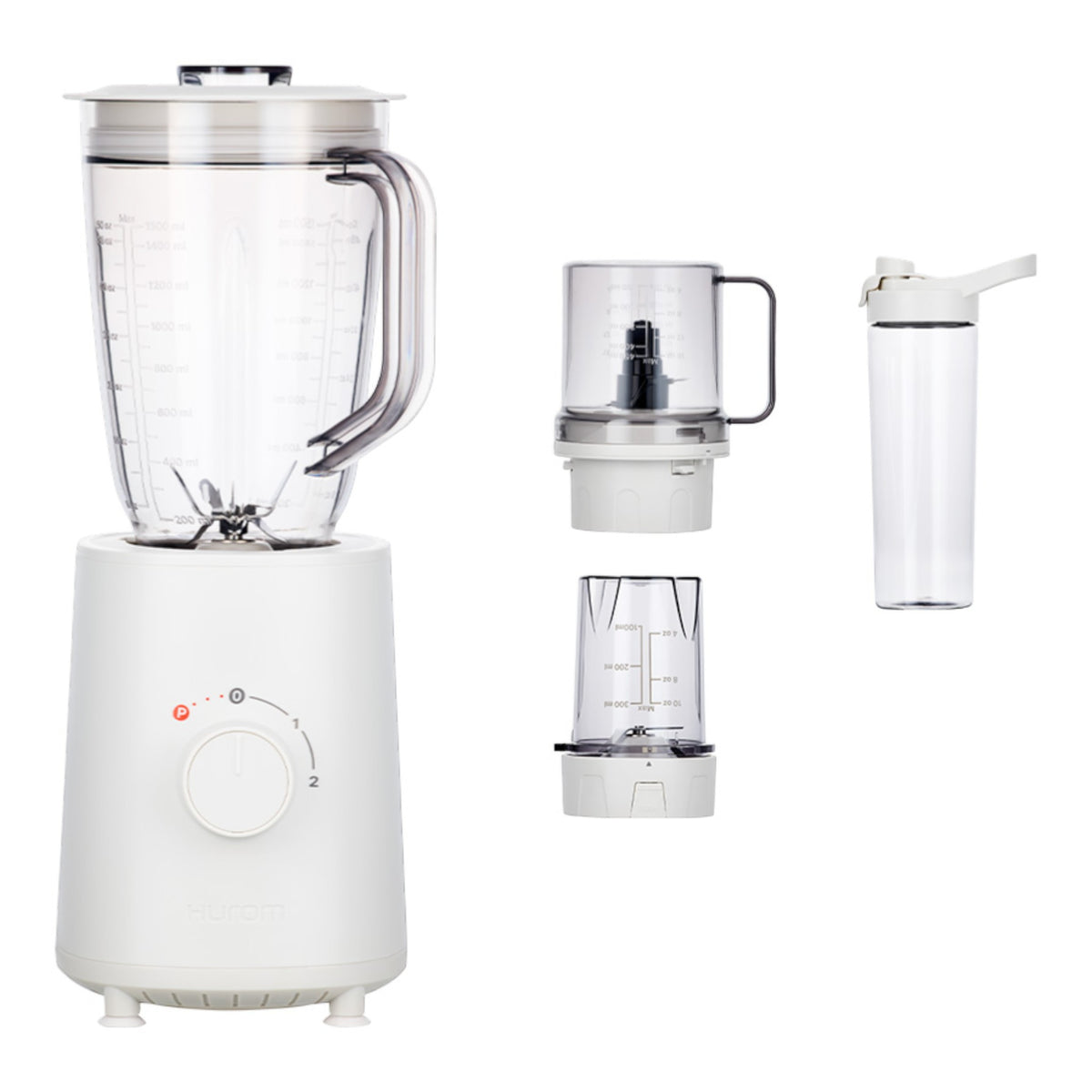Hurom Standmixer frontal in Mushroom Lieferumfang